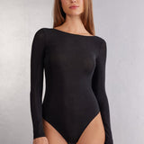 Body Glitter à Manches Longues String