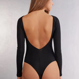 Body Glitter à Manches Longues String