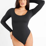 Body Gainant Manches Longues Col Americain - String